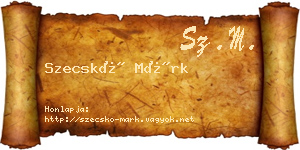 Szecskó Márk névjegykártya