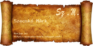 Szecskó Márk névjegykártya