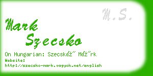mark szecsko business card
